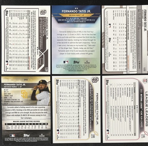 Lotto 6 carte baseball Fernando Tatis Jr. San Diego Padres inserto, cromato e altro - Foto 4 di 6