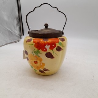 Antique Vintage Crown Devon Ceramic Biscuit Barrel (#H1/NA)