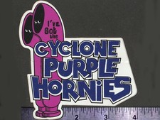 Cyclone Purple Hornies - Original Vintage 1970s Racing Decalsticker