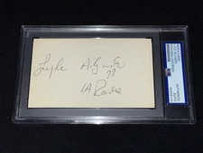 Lyle Alzado Signed 3x5 Index Card PSA Slabbed Inscribed LA Raiders Football