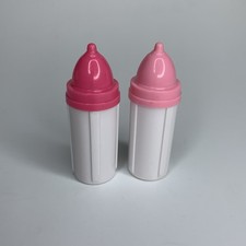 Set Of 2 Little Darlings Baby Bottle Pink And White Replacement.