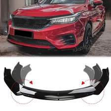 For Honda City 2010-2022 Black Car Front Bumper Lip Spoiler Splitter Body Kit