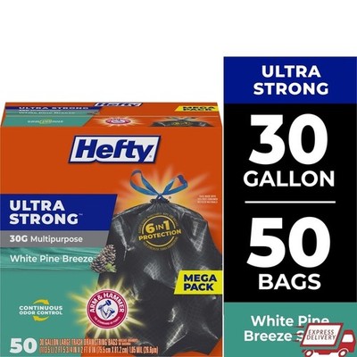 Ultra Strong 30 Gallon Trash Bags Drawstring Odor Control Puncture Resistant New