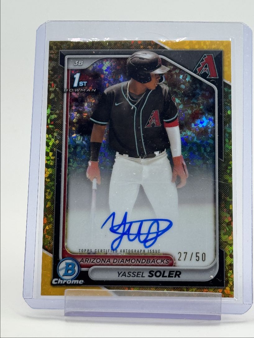 YASSEL SOLER 2024 BOWMAN CHROME 1ST GOLD MINI DIAMOND AUTO /50 Q0208