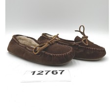 Minnetonka Cally 4012 Womens 9 Slipper Chocolate Suede Faux Fur Slip On Moccasin