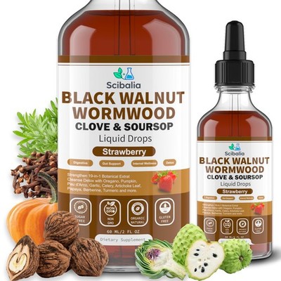 Scibalia Wormwood Black Walnut Clove Cleanse for Human 2 Fl Oz (Pack of 1) 