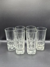 6 Libbey Squire Cooler Glasses Set Clear Vertical Cut Drinking Tumblers 6 3/4"