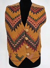 Vintage Catalina Tapestry Vest Womens Southwestern Boho Western USA Made