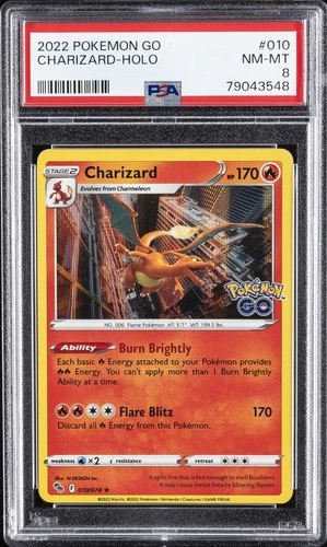 2022 POKEMON GO #010 CHARIZARD-HOLO PSA 8