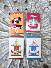  Vintage Carousel Playing Cards, Midcentury, Merry Go Round, Swap Trade art deco