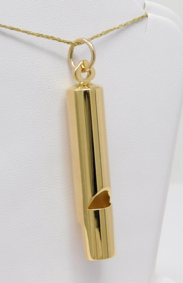 Colgante/dije UNOAERRE WHISTLE de oro amarillo de 18 quilates 2" B6832 Foto 2 de 4