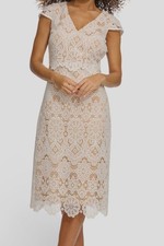 Kensie Women's White V-Neck Floral-Lace A-Line Dress Size 6