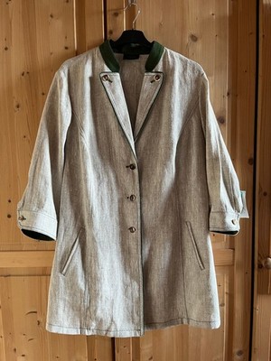 Falkenau Steinbock Jacke Trachtenjacke Leinen Trachtenmantel Leinenjacke 52  4XL