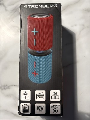 Stromberg Twin 2-in-1 Mini Speaker Blue & Red 10W 10 Hour Battery Bluetooth Open