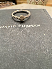 David Yurman Cable Collectibles Quatrefoil Stack Ring w/Pav Diamonds