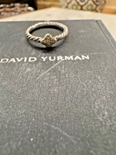 David Yurman Cable Collectibles Quatrefoil Stack Ring w/Pavé Diamonds