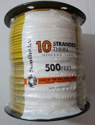 500ft SOUTHWIRE 22978157 10-AWG STRANDED COPPER THHN MACHINE TOOL WIRE YELLOW