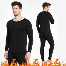 Men's Heavy Duty Thermal Underwear Set, Fleece Lined Base Layer, Warm Long Johns
