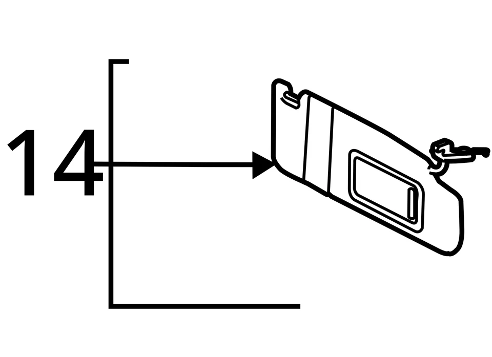 Volkswagen Jetta 2011-2018 pasajero parasol espejo parasol derecho AUD42 Foto 4 de 4
