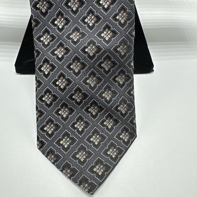 Robert Talbott Tie - Best of Class - Gray & Black Geometric Made Italy Silk Tie
