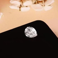 10x8 mm GRA Certified Lab Created Moissanite Pear Cut, D Color VVS1 Clarity
