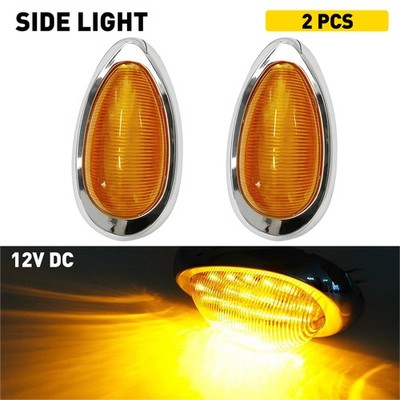 2x Side Marker Amber 15 LED Lights for Freightliner Peterbilt Truck Cab Sleeper