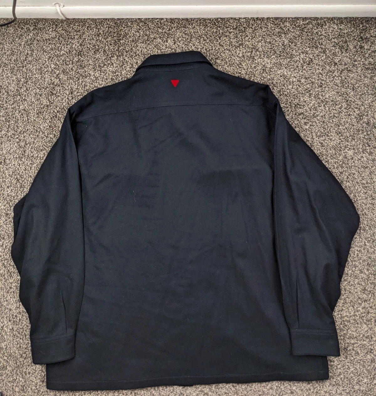 Vintage Iceberg Shirt Jacket Flannel Wool Cashmere Navy Blue Mens 2XL Italy Made - product detail image 5