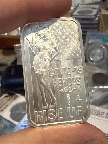 2020 Covid-19 Heroes Rise Up The Locker Mint! Silver Round RARE BU