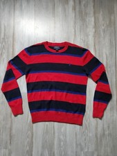 Polo Ralph Lauren Stripe Cotton Pony Crew Sweater, Youth Size L 14-16 EUC