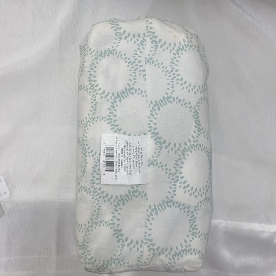 Juego de sábanas King con estampado circular - Sábana plana King/Sábana filtrada/2 fundas de almohada Foto 2 de 4