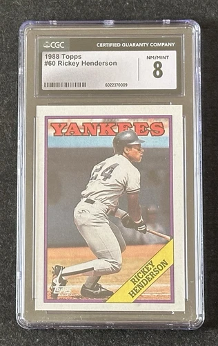 1988 Topps #60 Rickey Henderson CGC  NM/Mint; New York Yankees; MLB Baseball