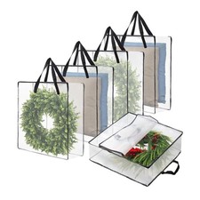 Wreath Storage Bag 5-Pack, 26 Inches 95 L Wreath Storage Container for Home S...