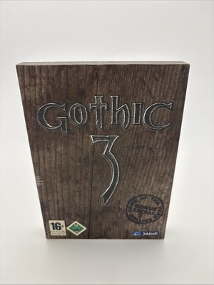 Gothic 3 Game of the Year PC Holzbox JoWooD USK 12 Poster gereinigte DVD