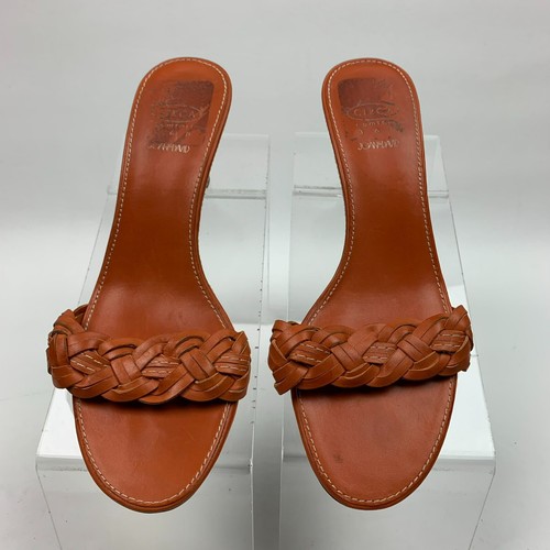 Circa Joan & David Tangy Sandals Orange Leather Open Toe Slide Low Heels Sz 7.5M - Picture 5 of 11