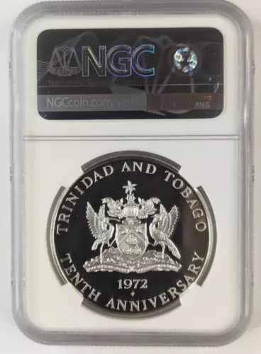 1972 FM Trinidad silver .925 $5 Five Dollar - PF 68 NGC Just 6 POP higher NICE!!
