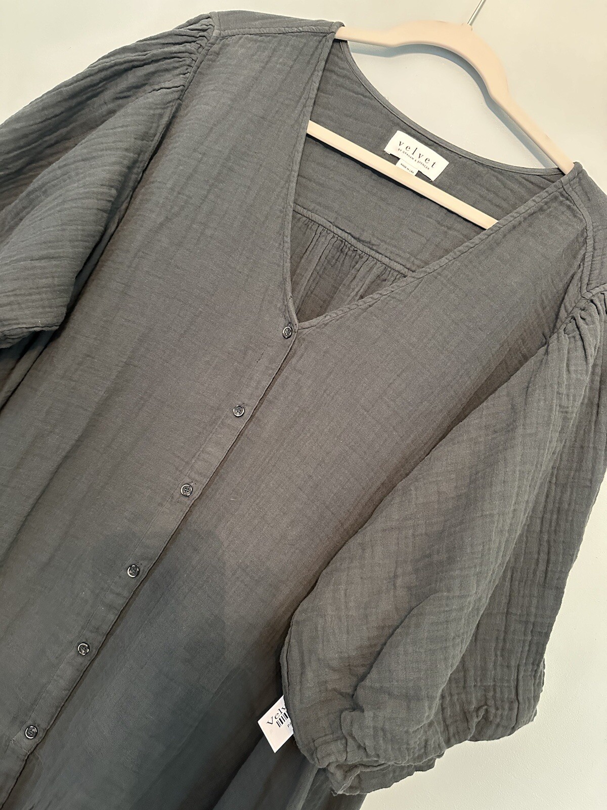 VELVET BY GRAHAM & SPENCER Pauline Cotton Gauze Button Dress 2X 188 eBay