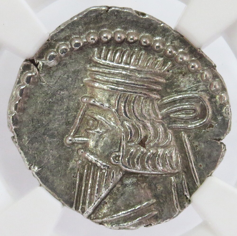 78-120 AD PARTHIAN KINGDOM PACORUS I AR DRACHM NGC MINT