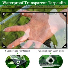 Heavy Duty Poly Tarp Waterproof Tarpaulin Canopy Tent Reinforced Boat Car Cover
