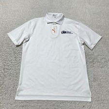 Peter Millar Polo Shirt Men Large White Summer Comfort Skull Buttons Performance