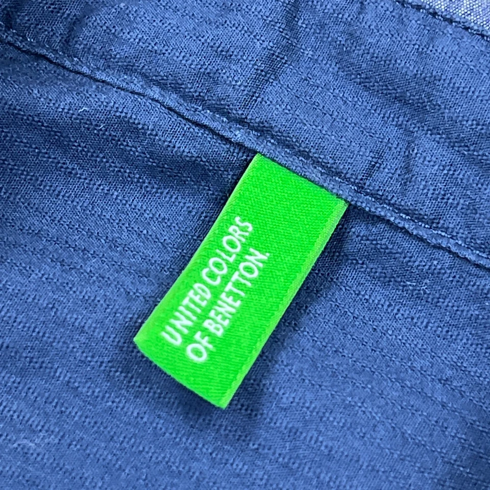 Camisa United Colors of Benetton Manga Larga Abotonada Azul Niños Grande (KL) Foto 2 de 4