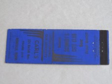 T44 Vintage Matchbook Cover Carl's Norfolk NE Nebraska Schmidt's City Club