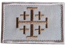 JERUSALEM CROSS CRUSADER INFIDEL LIGHT DESERT TEMPLAR KNIGHT HOOK MORALE PATCH