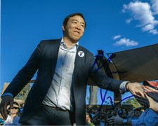 ANDREW YANG  2020 DEMOCRATIC CANDIDATE SIGNED 8x10 PHOTO R w/COA MATH USA PROOF