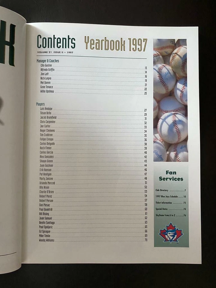 1997 Toronto Blue Jays Scorebook Yearbook Volume 1 Issue II - Image 2 of 3