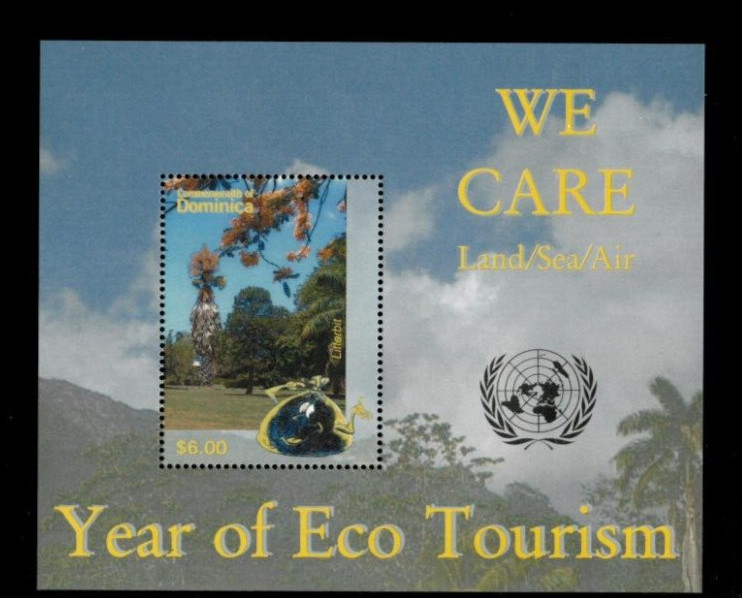VINTAGE CLASSICS Dominica 2002- Eco Tourism- Souvenir Stamp Sheet Scott 2395 MNH