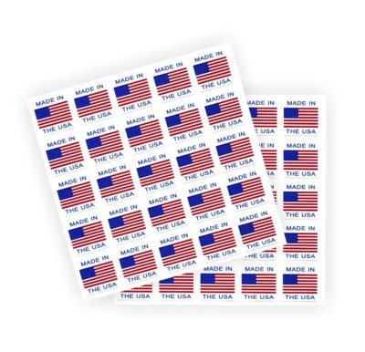 Made in USA American Flag Decal Sticker | 1'' square | quantity 50 | Outdoor Use