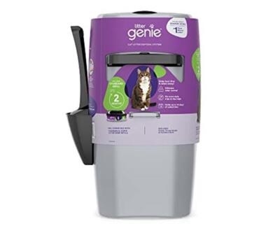 Litter Genie Pail - Cat Litter Disposal System - Cat Litter Box Silver 