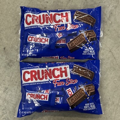 2 Bags Milk Chocolate and Crisped Rice, Fun Size Candy Bars, 10 Oz
