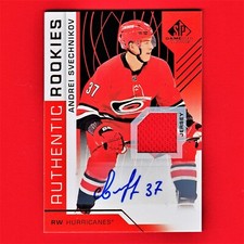 Andrei Svechnikov 2018 SP Game Used Red Autograph Jersey Hockey Card 120 A9