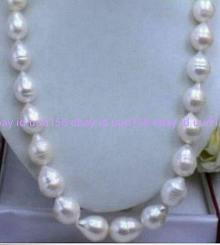 "ORIGINAL ENORME COLLAR DE PERLAS BARROCAS DE AGUA DULCE BLANCO NATURAL DE 11-13MM 14-36""" - Imagen 9 de 12